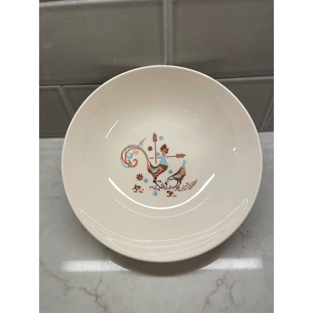 VTG Taylor Smith Taylor Colorcraft Peppermint Roo Vegetable Serving Bowl MCM 9in